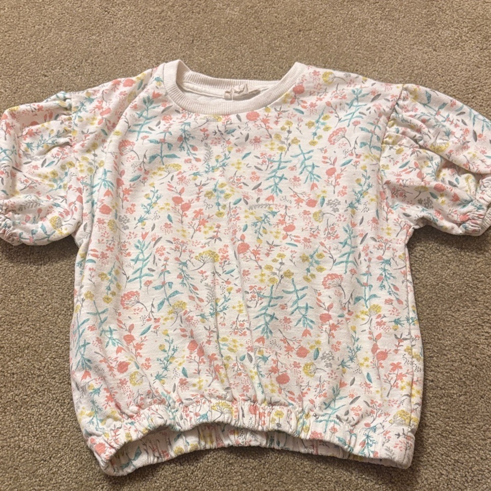 Jessica Simpson Kids Floral Sweatshirt - Pink, Yellow, Blue